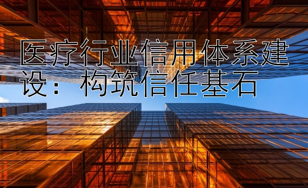 医疗行业信用体系建设：构筑信任基石